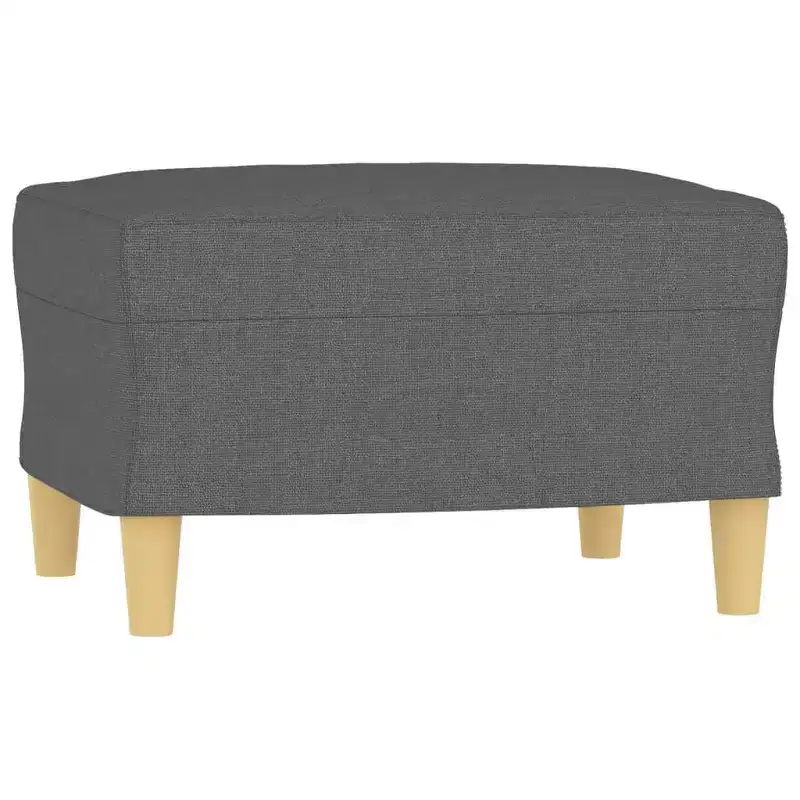 Sofa 3-Seater Couch Sofa Armchair with Footstool for Living Room Fabric - Dark Gray