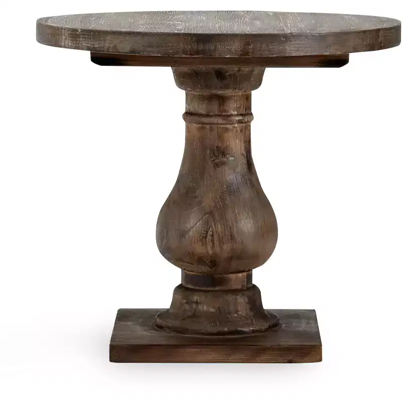 Christopher Knight Home Classic Camila Round Accent Table with Pedestal base, Antique Brown