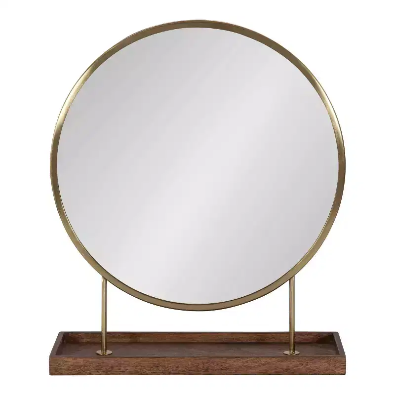 Kate & Laurel All Things Decor 18 x 22 Maxfield Round Tabletop Mirror