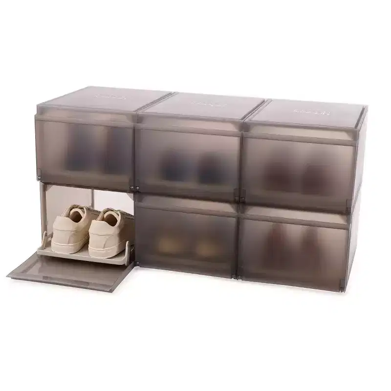 Joseph Joseph 6pk Shoe Case Premium Shoe Storage Box with Slide-Out Shoe Tray: Polypropylene Frame, Off-White, Holds 6 Pairs