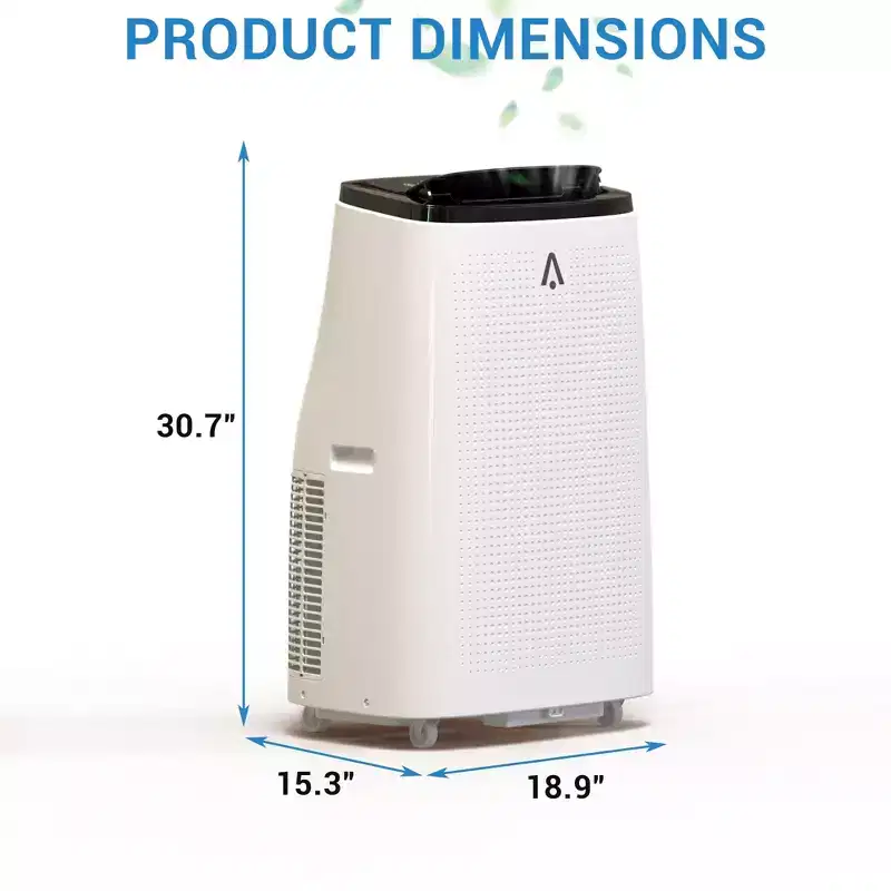 15K BTU Portable AC for Large Rooms up to 850 Sq Ft, 3-in-1 Cooling Fan Dehumidifier with Remote, Auto Swing, Drainage-Free Design