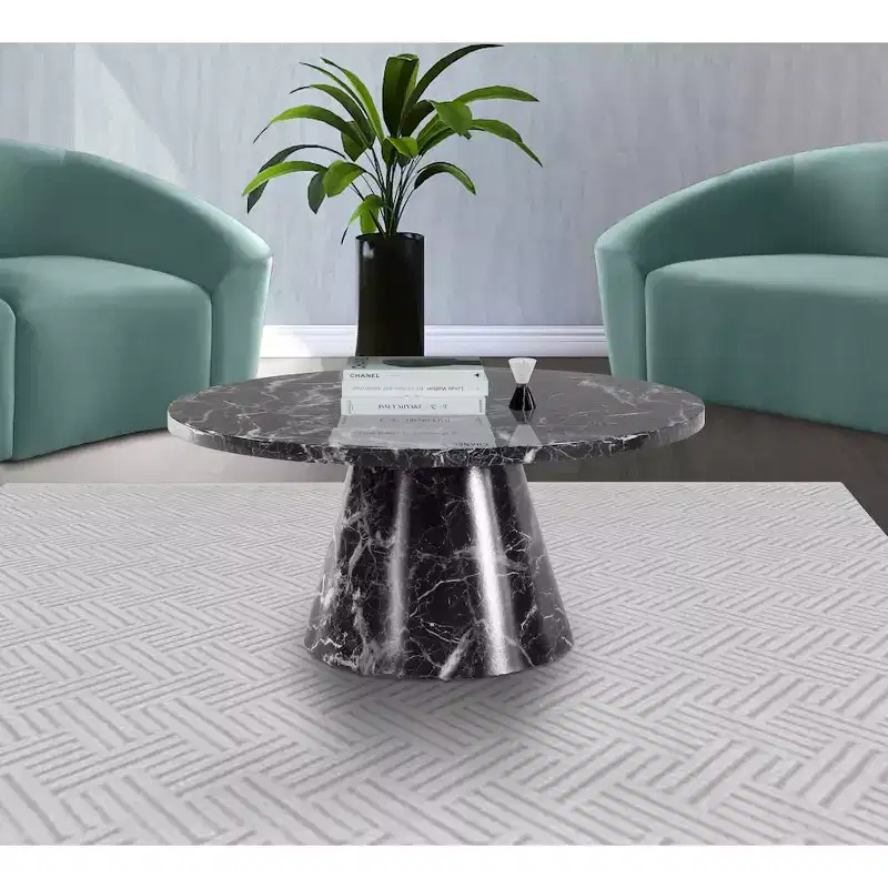 Meridian Furniture,Omni Black Faux Marble Coffee Table