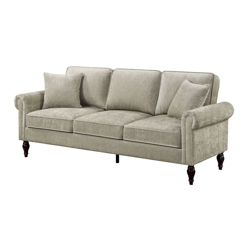 Igny Traditional Chenille Rolled Arms 2-Piece Living Room Set by Furniture of America