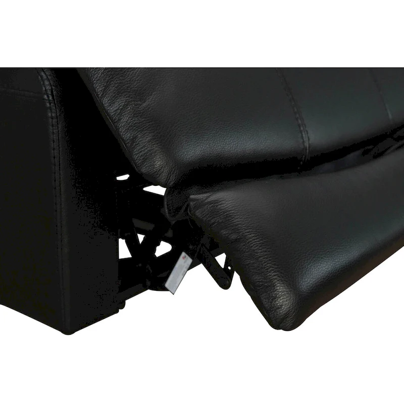 Top Grain Leater Black Zero Gravity Power Recliner With Adjustable Headrest Extendable Footrest