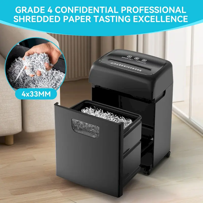 Mobile Paper Cutter Paper Shredder Cross Cut Low Noise Large Capacity