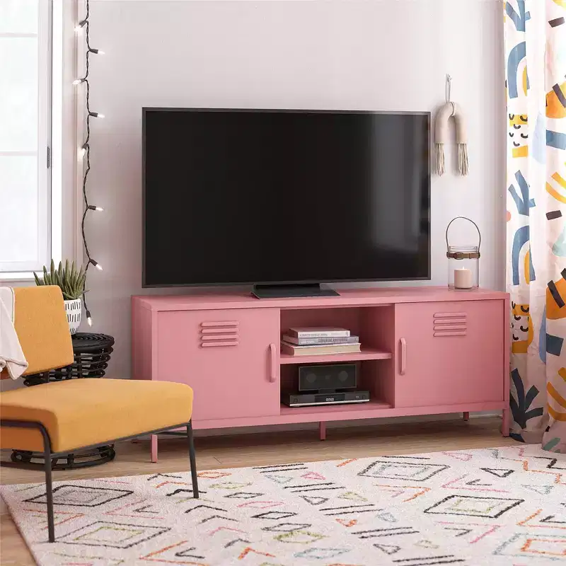 Traditional TV Stand with 2 Sliding Doors