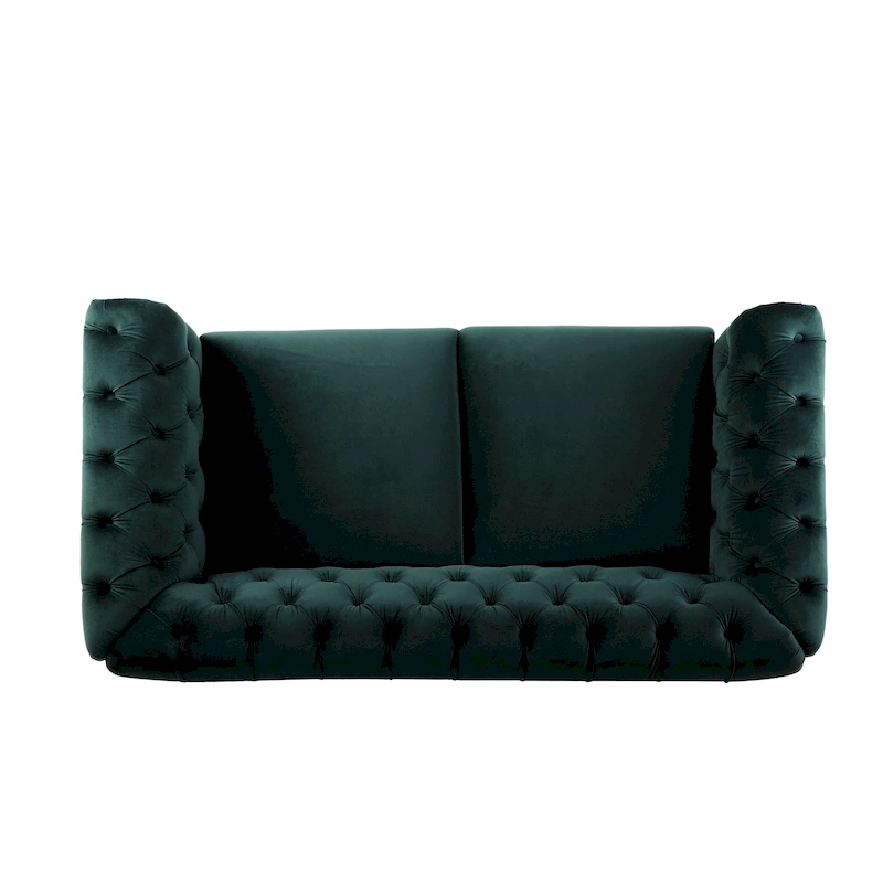 Eviva Chesterfield Velvet Loveseat Sofa by Christopher Knight Home