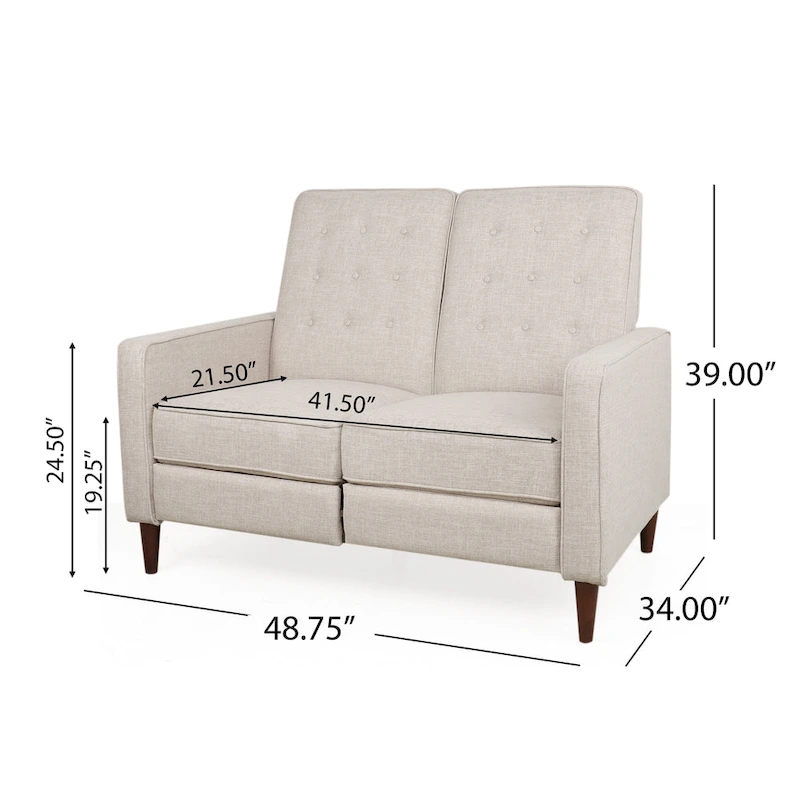 Denison Upholstered Loveseat Pushback Recliner by Christopher Knight Home