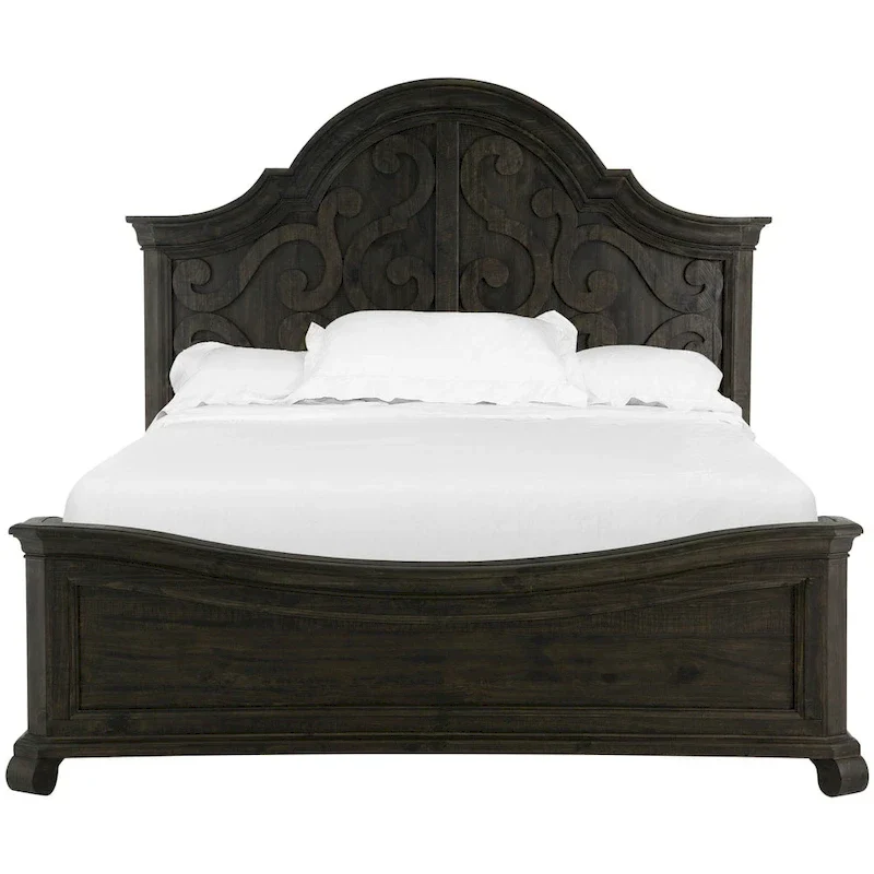 Traditional Peppercorne Shaped Panel Bed