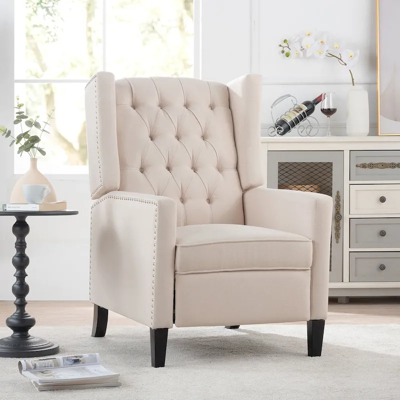 Wide Manual Wing Chair Recliner - 34.45 x 27.16 x 40.55