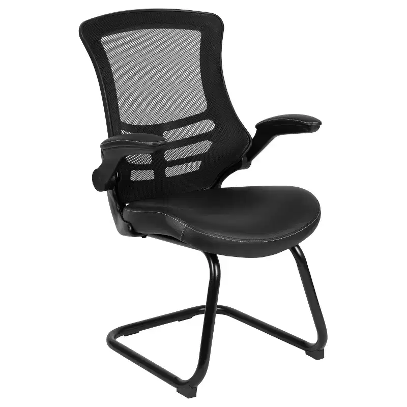 Mesh Back Guest Office Chair with Flip-Up Arms, Lumbar Support, 250 lb Capacity