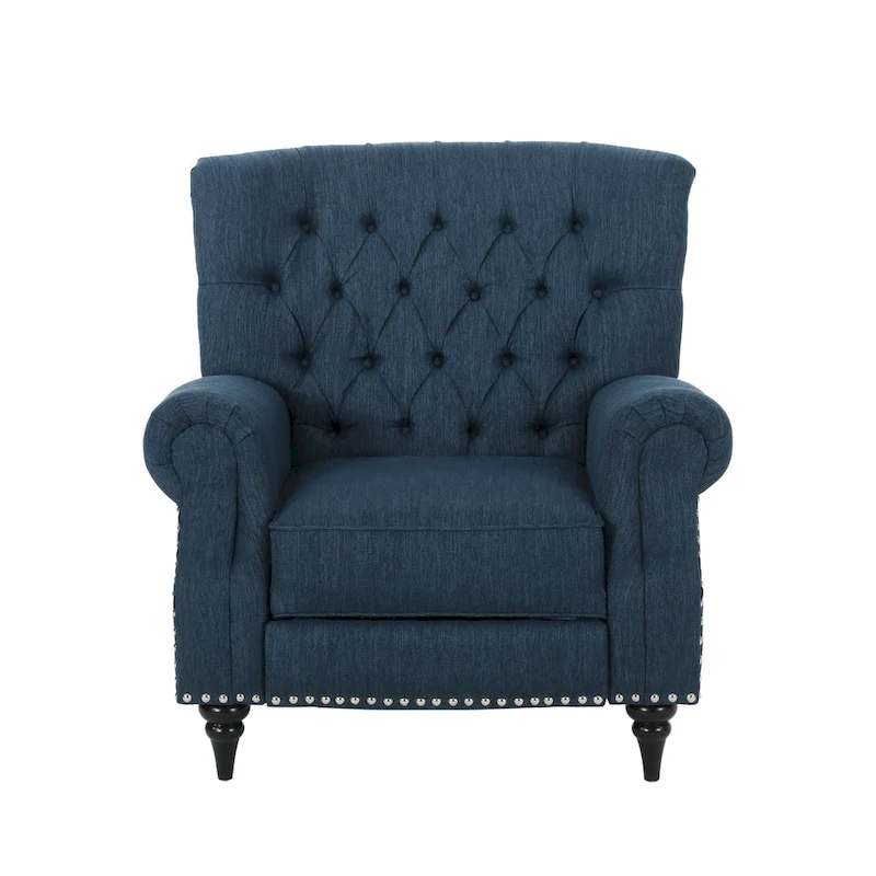 Sunapee Fabric and Rubberwood Recliner with Nailhead Trim by Christopher Knight Home
