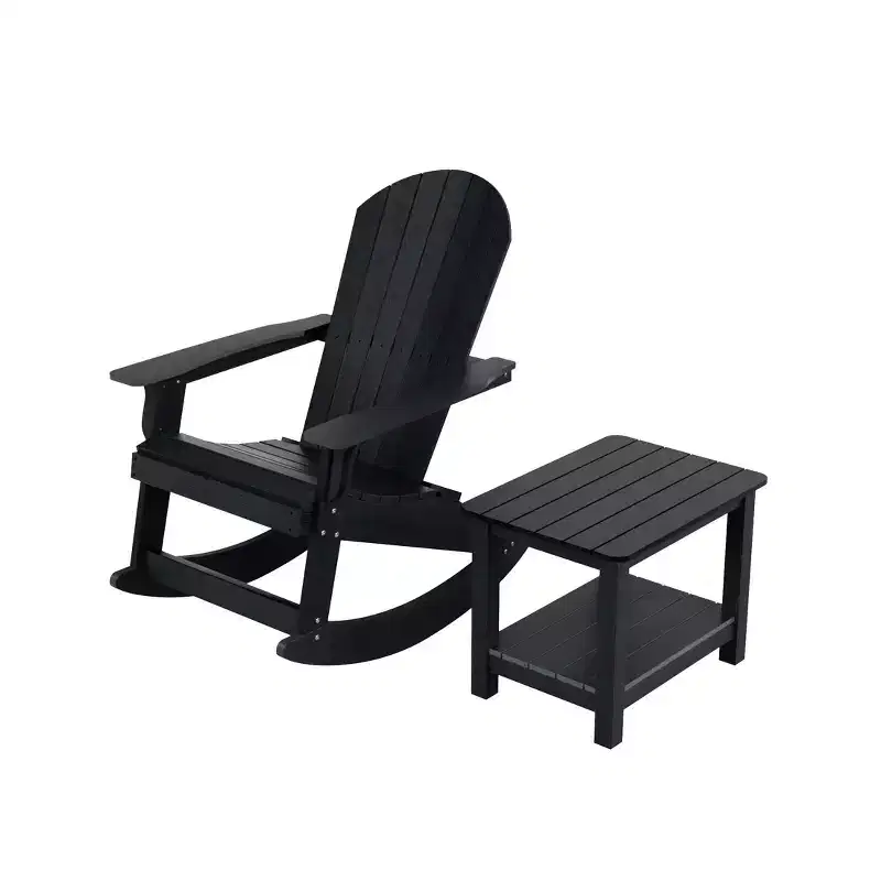 WestinTrends 2-Piece Outdoor Patio Adirondack Rocking Chair with Side Table Set