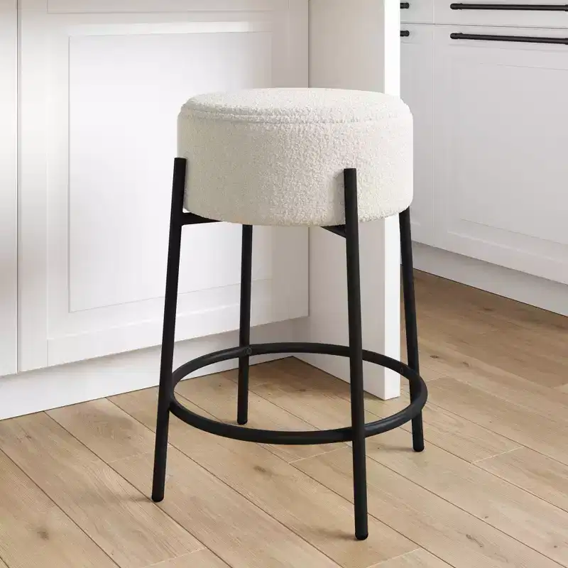 24 Isaac Upholstered Backless Barstool - Nathan James