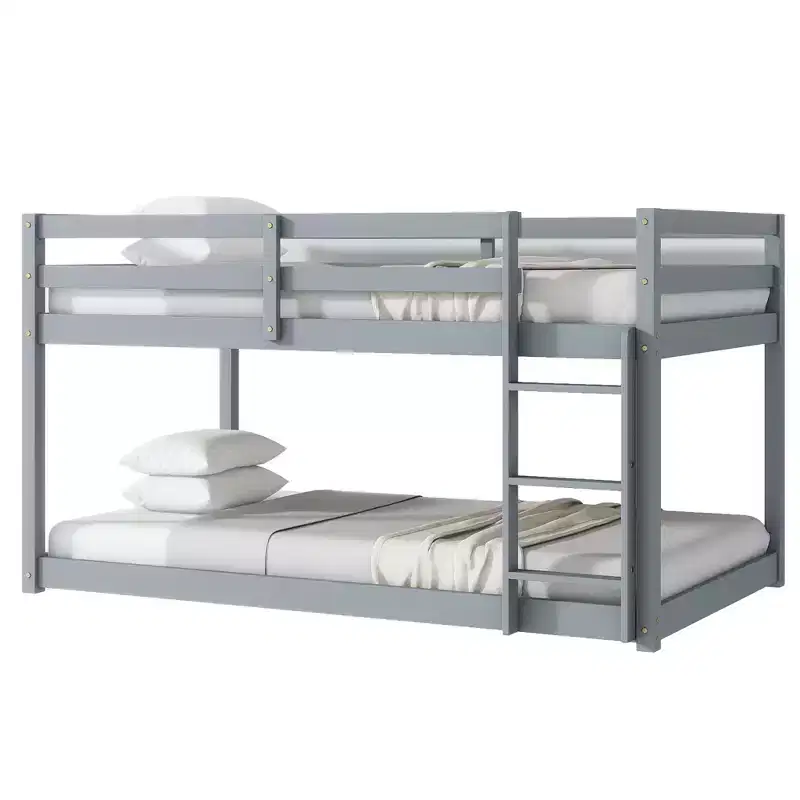 MAYEERTY Twin Bed Frame Upholstered Faux Leather No Box Spring Needed Lumbar Support