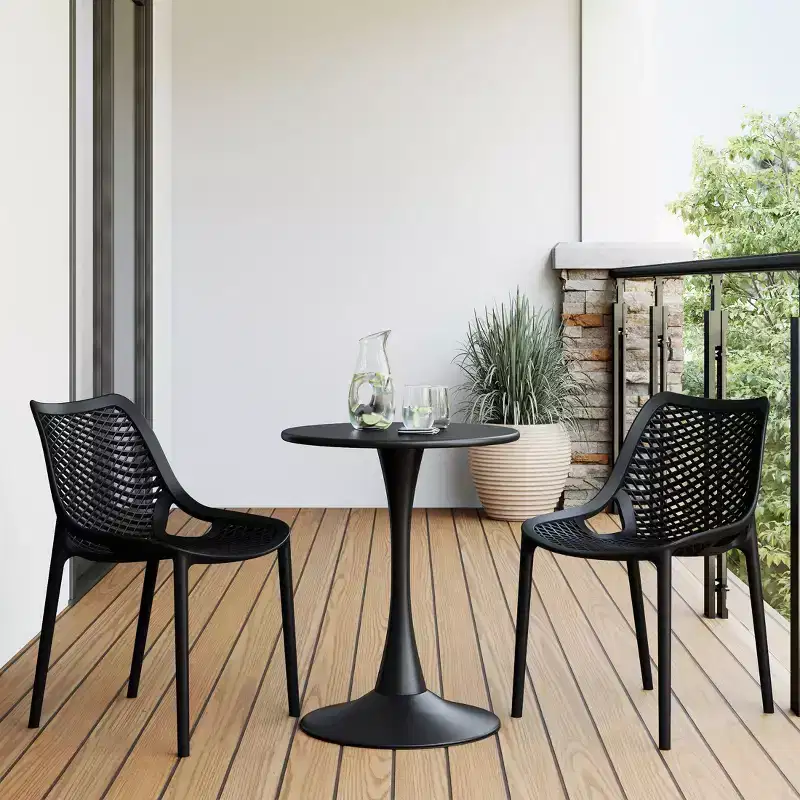 WestinTrends Playa Outdoor Stackable Modern Plastic Dining Chairs (Set of 2)