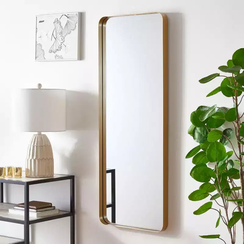 18 x 48 Gold Iron Wall Mirror