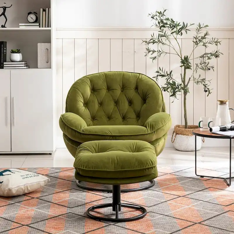 Accent chair TV Chair Living room Chair with Ottoman