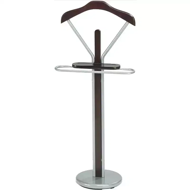 Wood & Metal Suit Valet Rack Stand Organizer