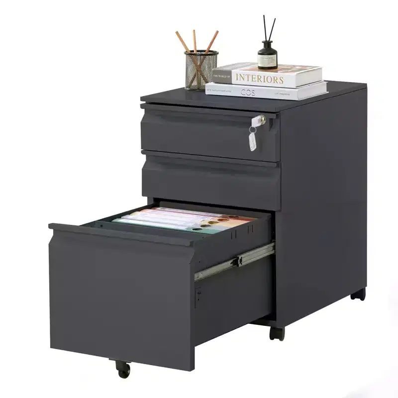 3-Drawer Mobile File Cabinet - Under-Desk Organizer for Home/Office (Unassembled, Fits Letter/Legal/A4)