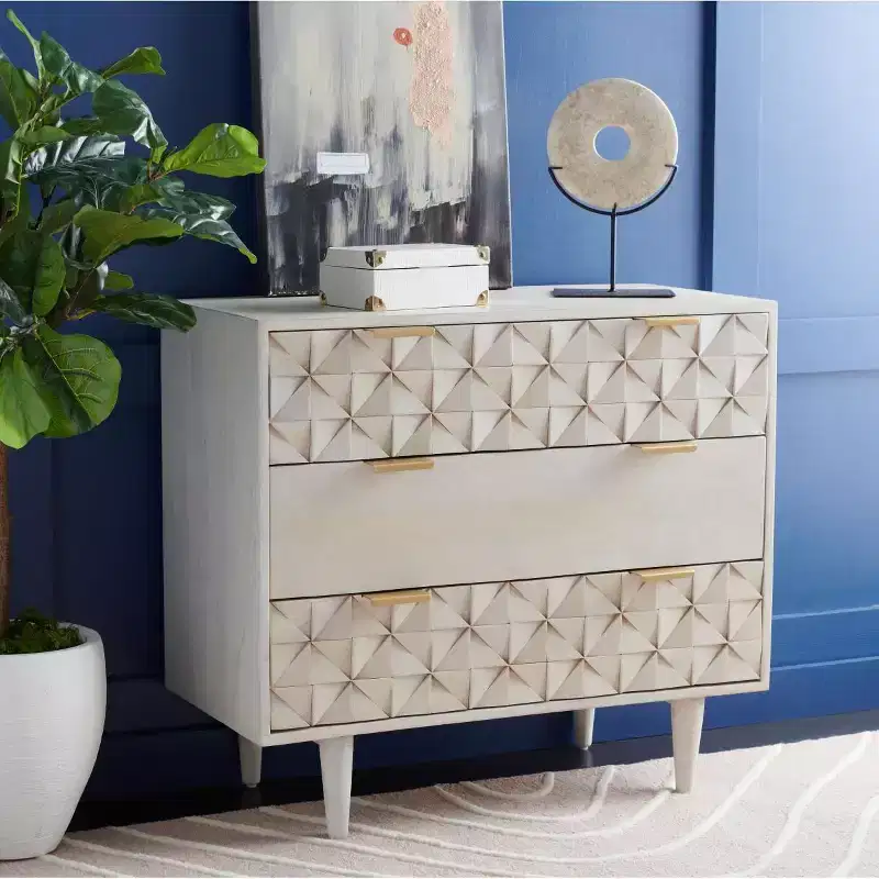 Zinnia 3 Drawer Chest - CHS9000 - Safavieh