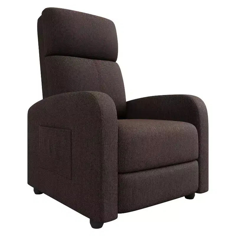 Lazy Recliner Ergonomic Adjustable Single Sofa, Side Pocket, Recliner Chair for Adults, Tall Back, Wide Arms & Padded Seat, for Living Room