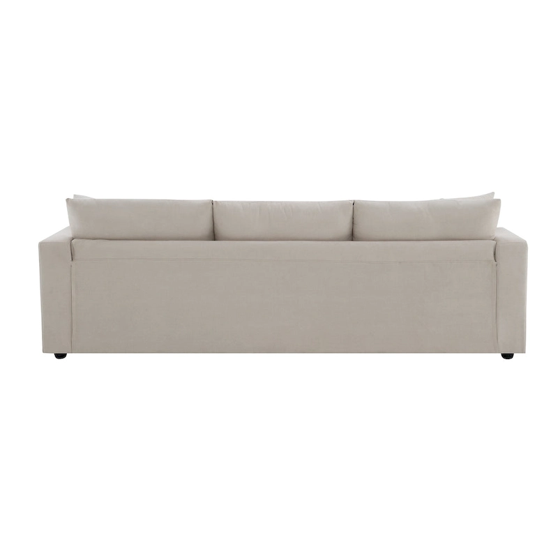 100.4 L-Shaped Polyester Sectional Sofa with 4-Seat Convertible Couch and Ottoman & Pocket Spring Cushions (300lb Capacity)