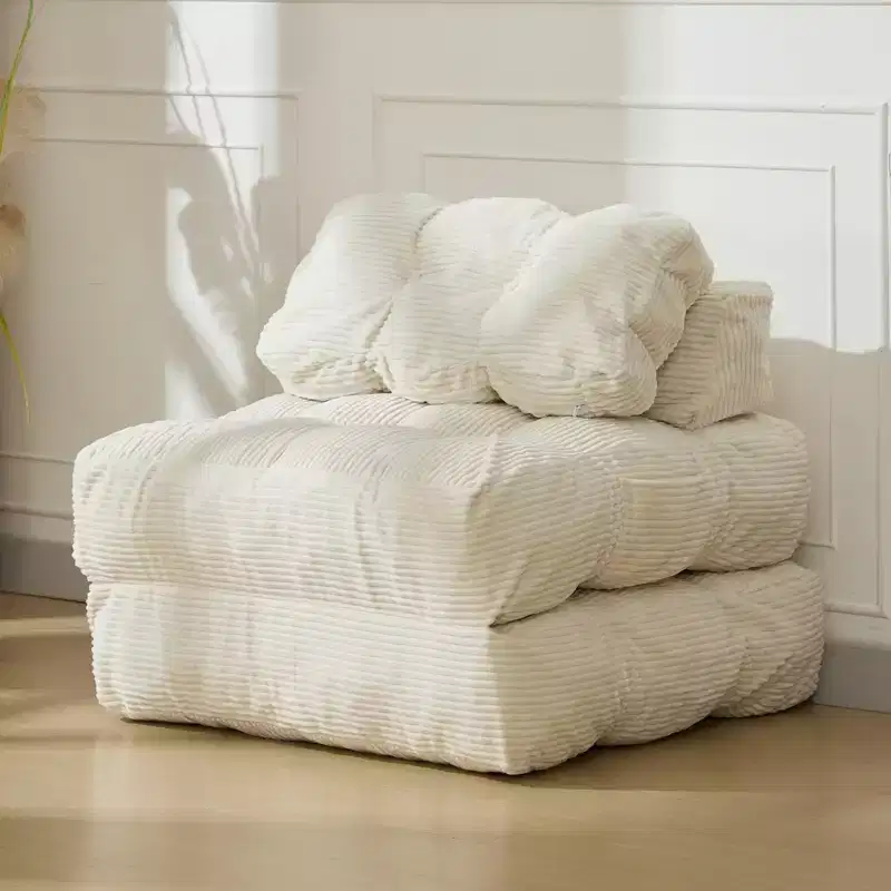 3-in-1 Folding Convertible Sofa Bed with Pillow, Foldable Mattress with Back Support, Portable Sleeper Chair Floor Sofa for Living Room