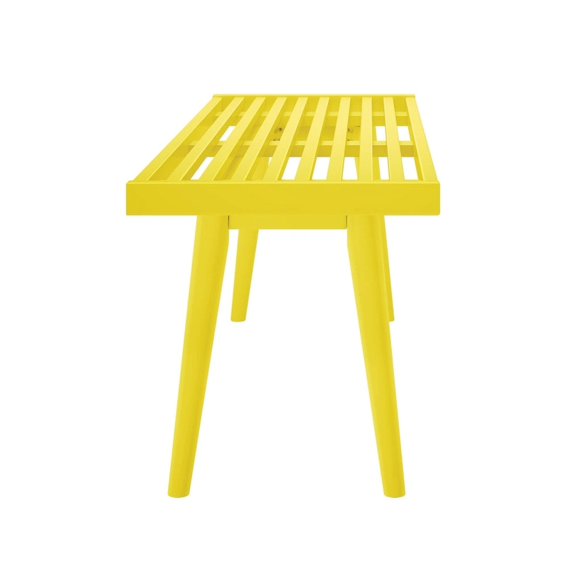 Plank and Beam Mid Century Double Wood Entryway Bench - 56.3 L x 16.5 W x 17.5 H