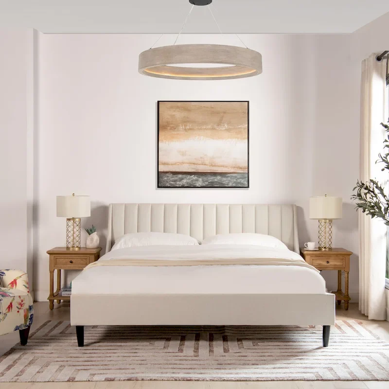 Willow Vertical Tufted Linen King Platform Bed