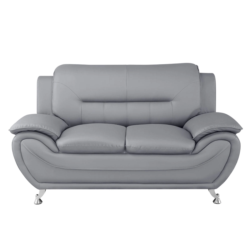 Sanuel 61.3 Faux Leather Pillow Top Arm Loveseat - N/A