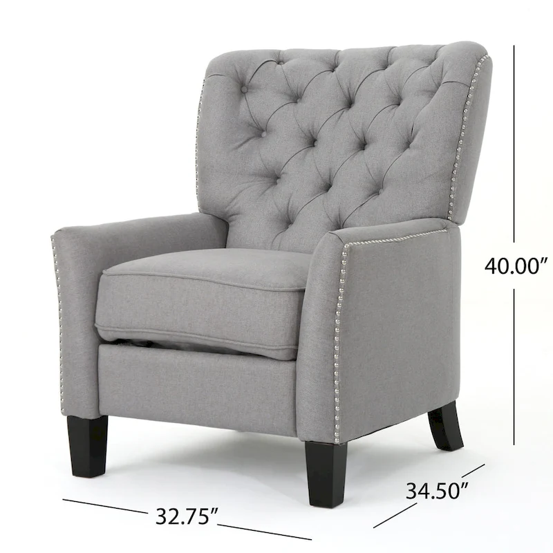 Cerelia Tufted Fabric Recliner by Christopher Knight Home