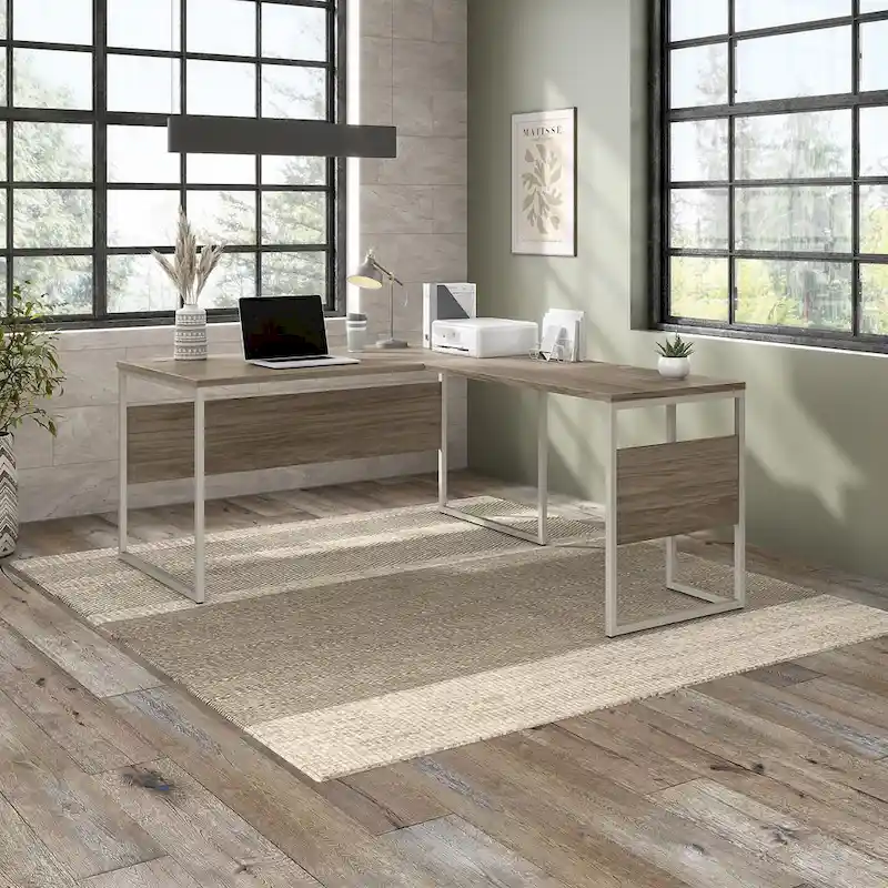 Hybrid 60W x 30D L Shaped Table Desk by Bush Business Furniture