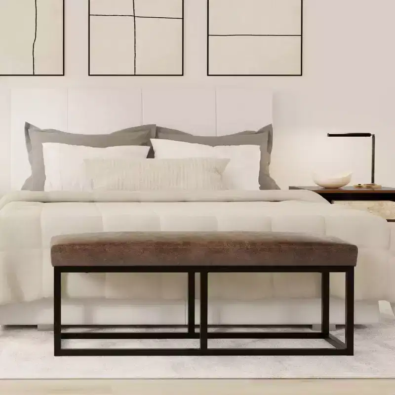 WyndenHall 44 Wide Kerwood Contemporary Rectangle Ottoman Bench