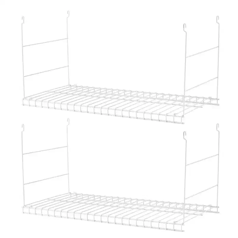 Rubbermaid 24 Universal Closet Steel Wire Added Storage Hanging Shelf (2 Pack)