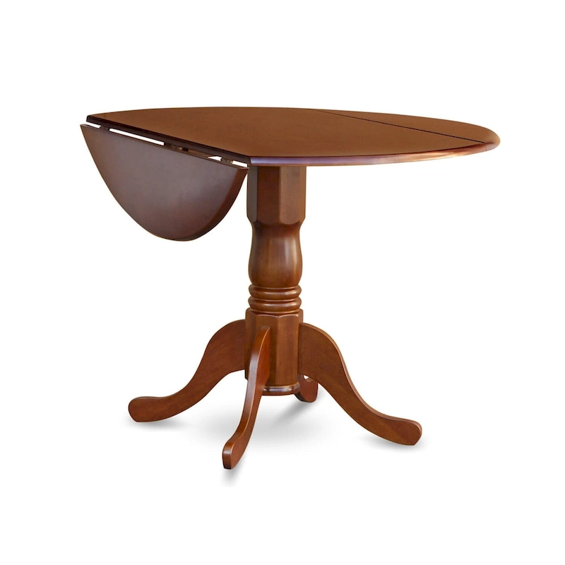 East West Furniture 5 Piece Dining Set Includes a Round Dining Room Table and 4 Kitchen Chairs, Saddle Brown (Seat Options)