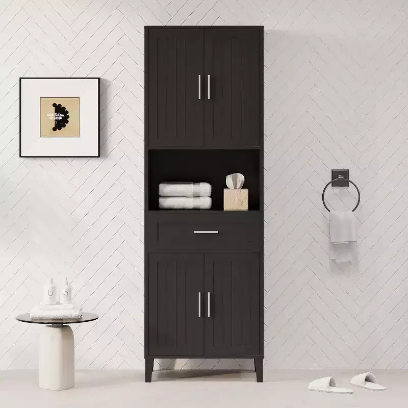 Tall Freestanding Bathroom Cabinet with Doors & Drawers/Shelves,Floor Storage Cabinet Unit for Bathroom,Kitchen
