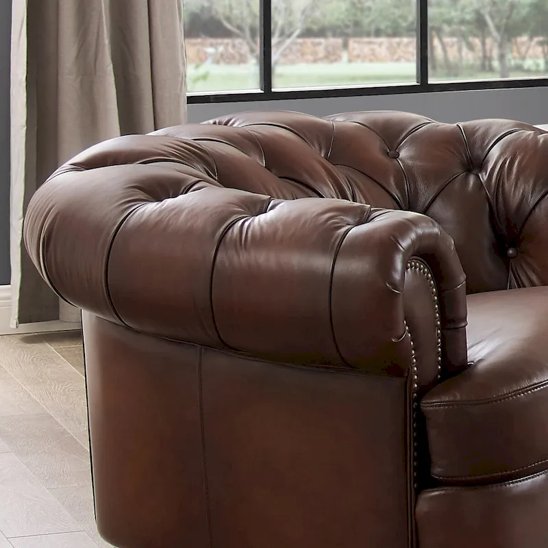 Hydeline Newport Top Grain Chesterfield Leather Chair