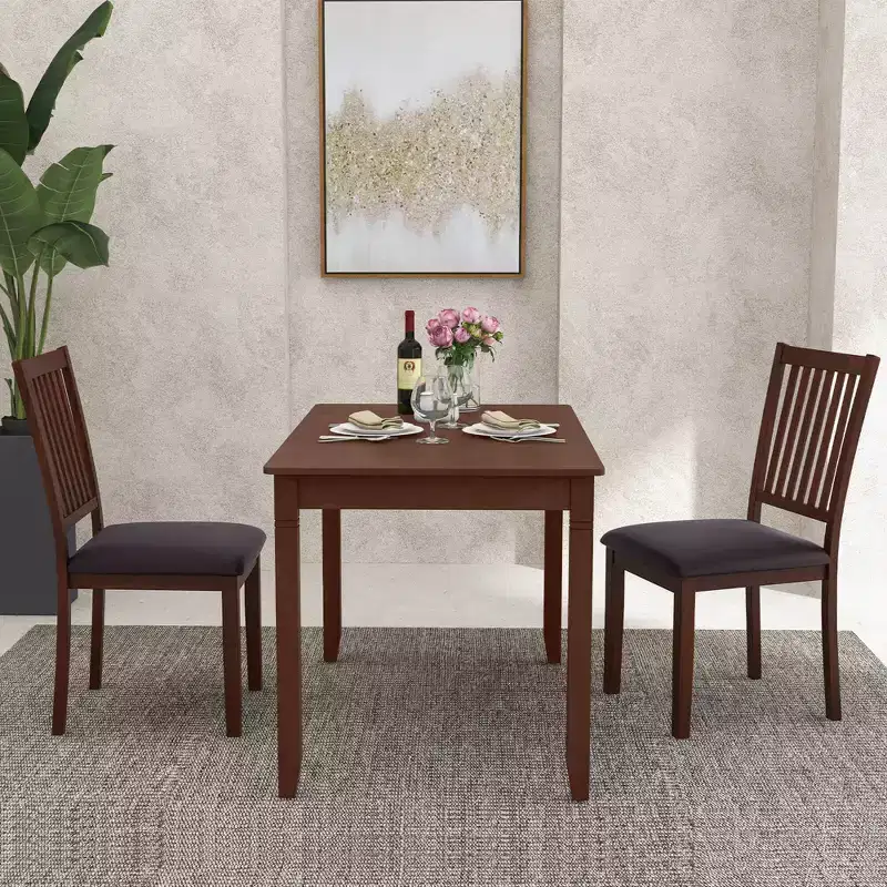 Costway Modern Dining Chair Set of 2/4 with Slanted High Backrest Wear-resistant PVC Leather