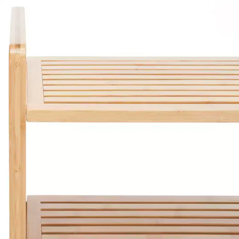 Bamboo Laundry Basket with Shelf - Natural/Beige