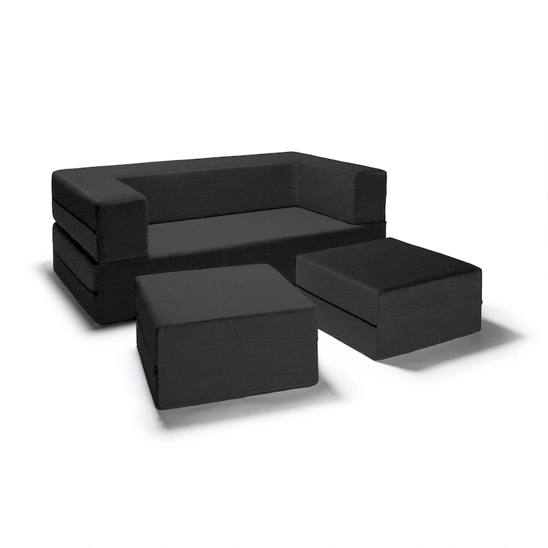 Jaxx Zipline Convertible Queen-size Sleeper Loveseat and Ottoman Set