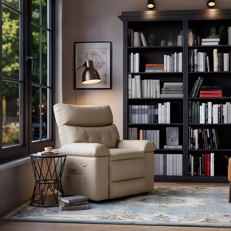Electric Swivel Rocker Recliner Chair with Massage, Oversized PU Leather Lounge Chair, Comfortable Sofa Chair, Power Recliner for Living Room, Bedroom