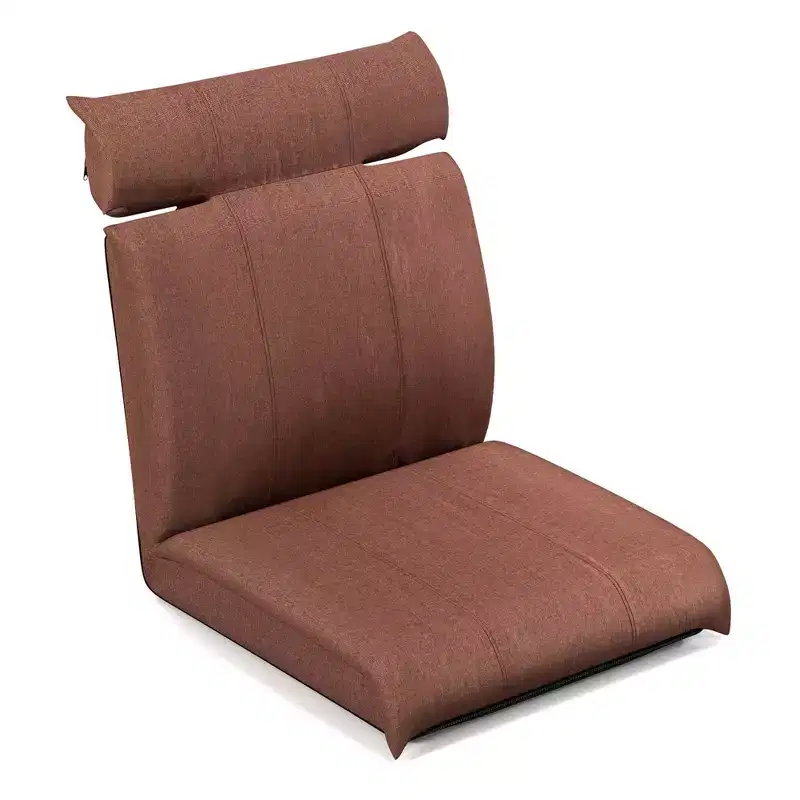 Folding Floor Chair with 14Poistion Adjustable Backrest Adjustable Headrest