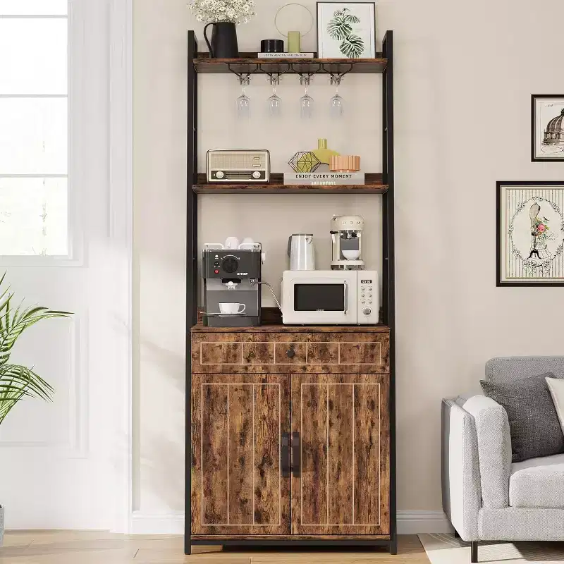 5-Tier Baker's Rack with Drawer and Cabinet