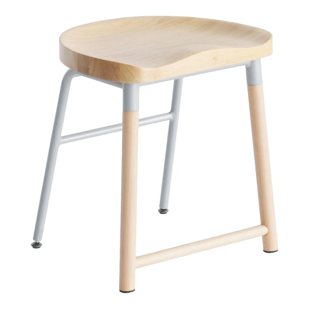 Gray Low Upholstered Stool