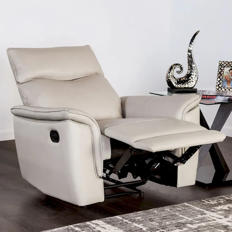 Furniture of America Marty Modern Leather Match Manual Recliner