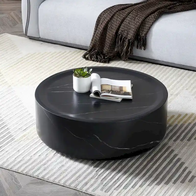 31.49 Round Faux MARS Pattern Coffee Tables No Need Assembly