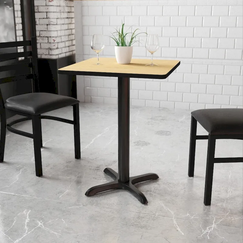 24 Square Laminate Table Top with 22 x 22 Table Height Base - 24W x 24D x 31.125H - 24W x 24D x 31.125H