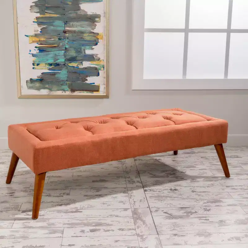 GDFStudio Chatham Mid-Century Modern 50 Tufted Upholstered Ottoman