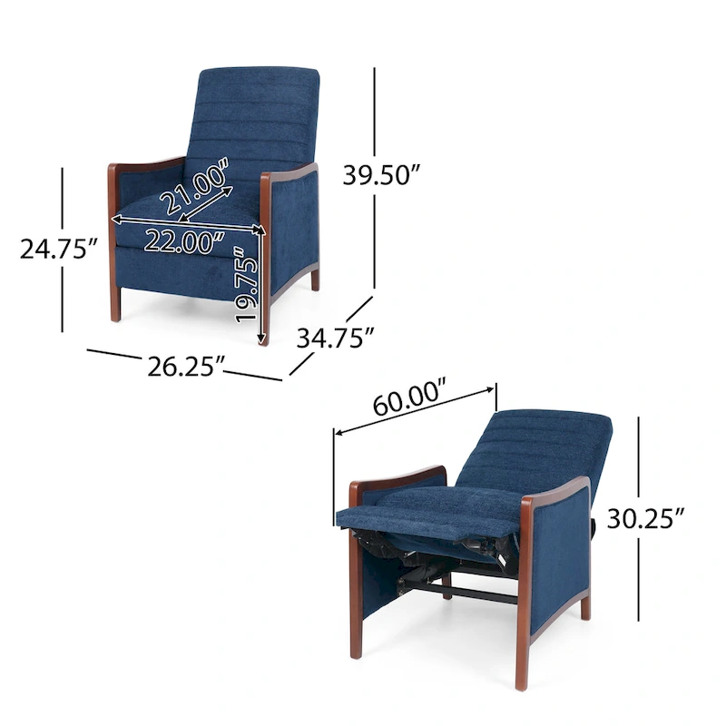 Anaura Channel Stitch Pushback Recliners by Christopher Knight Home
